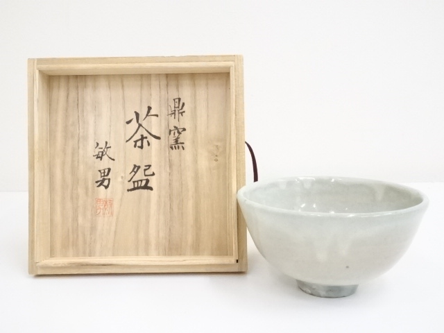 JAPANESE TEA CEREMONY / CHAWAN(TEA BOWL) / WHITE SLIP GLAZE
